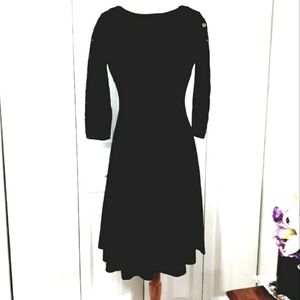 Talbots NWT Black 3/4 Sleeve with Lace Back Zippered Party Cocktail Dress 6